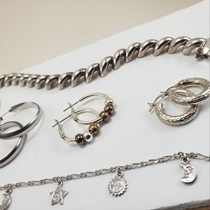 STERLING SILVER EARRINGS & BRACELETS